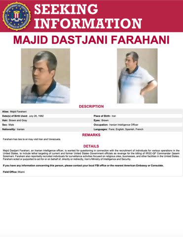 <p>FBI</p> FBI poster of Majid Dastjani Farahani
