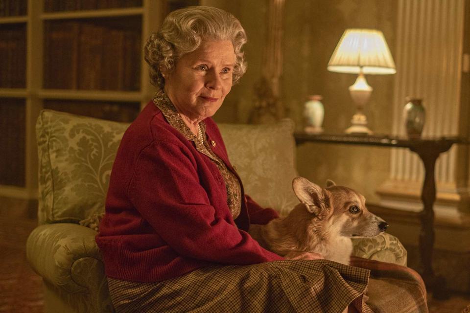 <p>Keith Bernstein/Netflix</p> Staunton as Queen Elizabeth II in her later years.