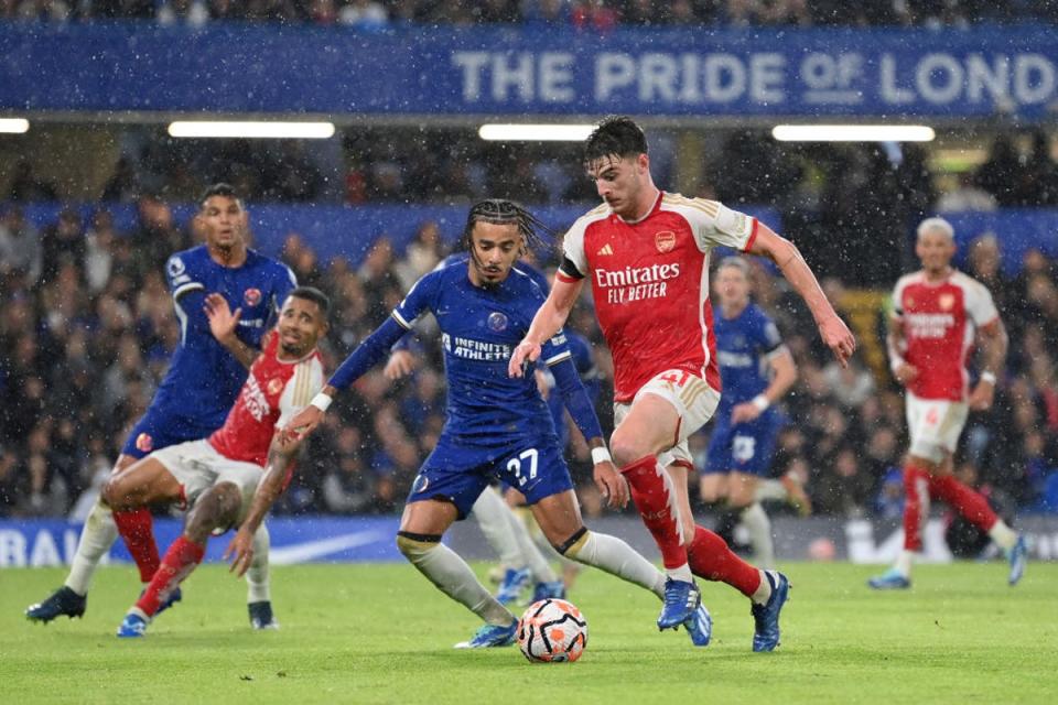 Arsenal’s men’s team wore red socks at Stamford Bridge in October (Getty Images)