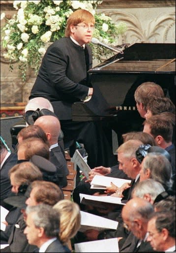 Elton John went down in British royal history when he performed his song "Candle in the Wind" with reworked lyrics at the funeral of Princess Diana in 1997