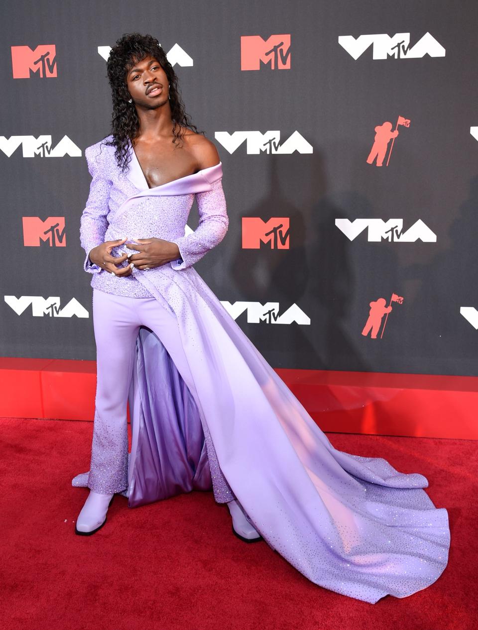 Lil Nas X on the red carpet at the Video Music Awards 2021.