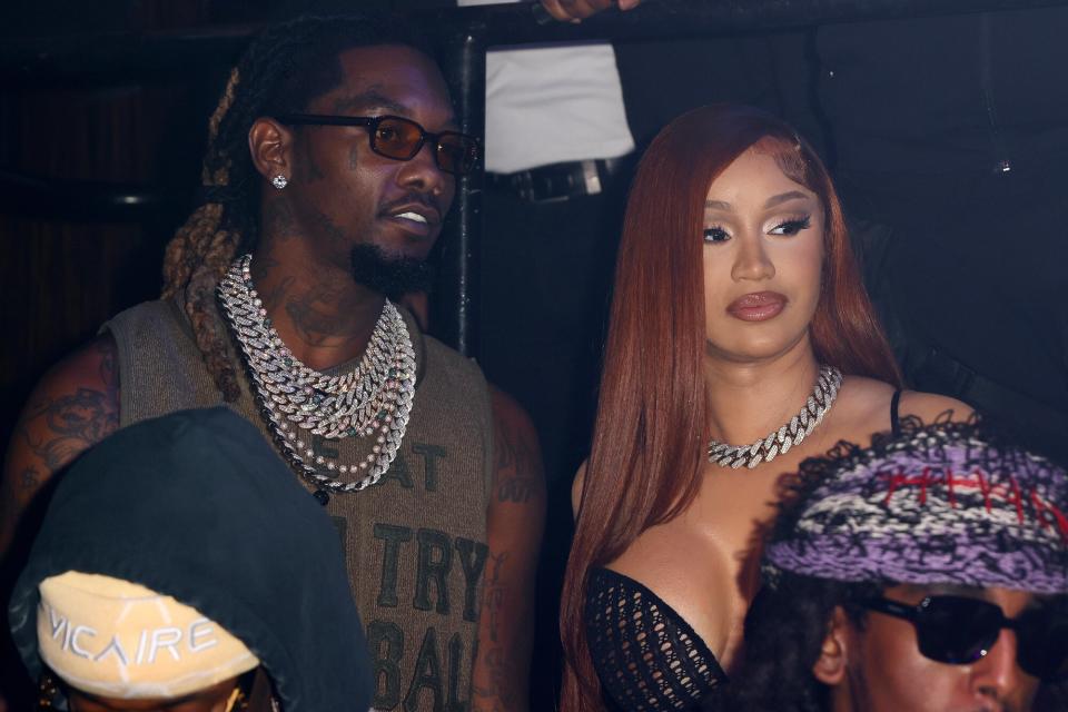 Offset and Cardi B are seen at E11EVEN Miami on December 1, 2022 in Miami, Florida.