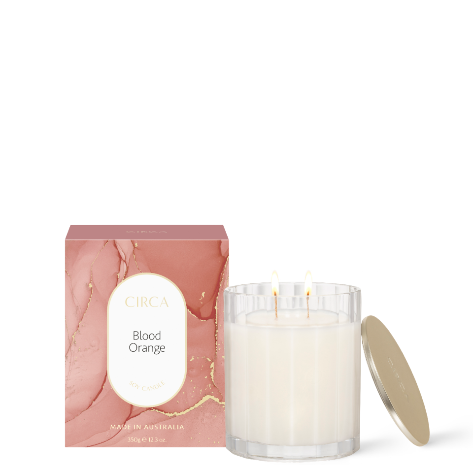 The CIRCA Blood Orange Soy Candles is now $34.95, reduced from $44.95