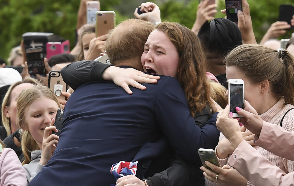 Harry told this teen fan, “You’re going to get me in trouble”. Photo: Getty