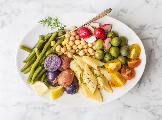 Vegetarian Summer Pasta Salad with Dill Vinaigrette