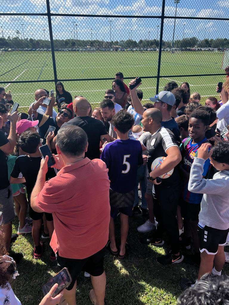 Inter Miami forward Lionel Messi was spotted at North Collier Regional Park on Saturday, watching his oldest son Thiago play in a tournament.