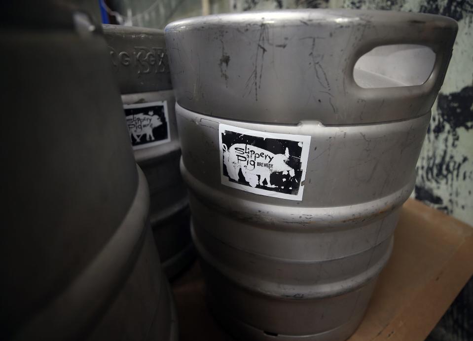 Kegs at the new Slippery Pig location on Callow Avenue in Bremerton on Tuesday, Jan. 30, 2024.