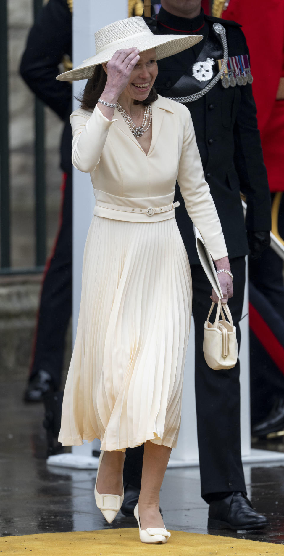 LONDON, ENGLAND - MAY 6: Lady Sarah Chatto at Westminster Abbey during the Coronation of King Charles III and Queen Camilla on May 6, 2023 in London, England. The Coronation of Charles III and his wife, Camilla, as King and Queen of the United Kingdom of Great Britain and Northern Ireland, and the other Commonwealth realms takes place at Westminster Abbey today. Charles acceded to the throne on 8 September 2022, upon the death of his mother, Elizabeth II. (Photo by Mark Cuthbert/UK Press via Getty Images)