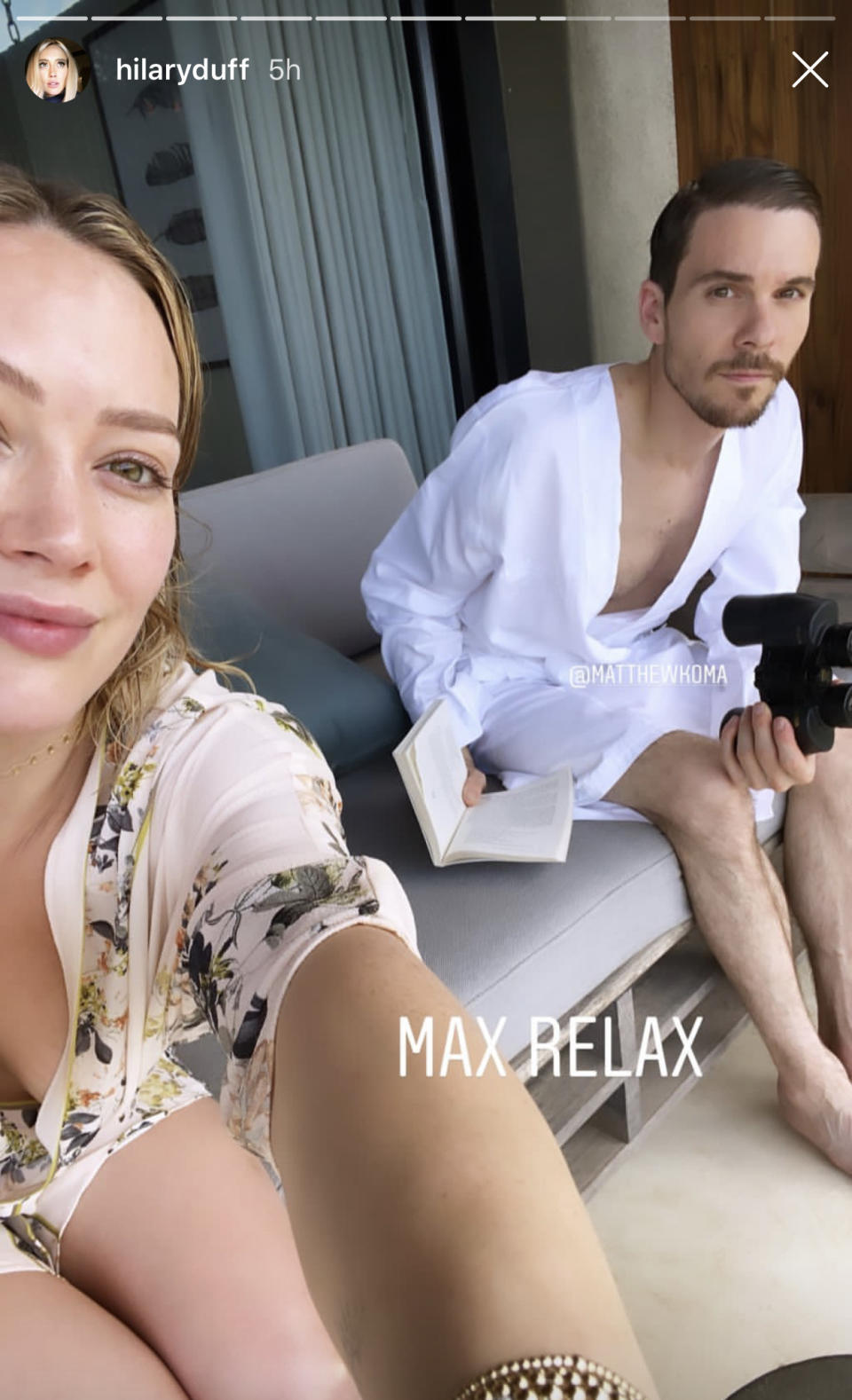 Hilary Duff and new husband Matthew Koma enjoyed quiet time on their South African honeymoon. (Hilary Duff/Instagram)