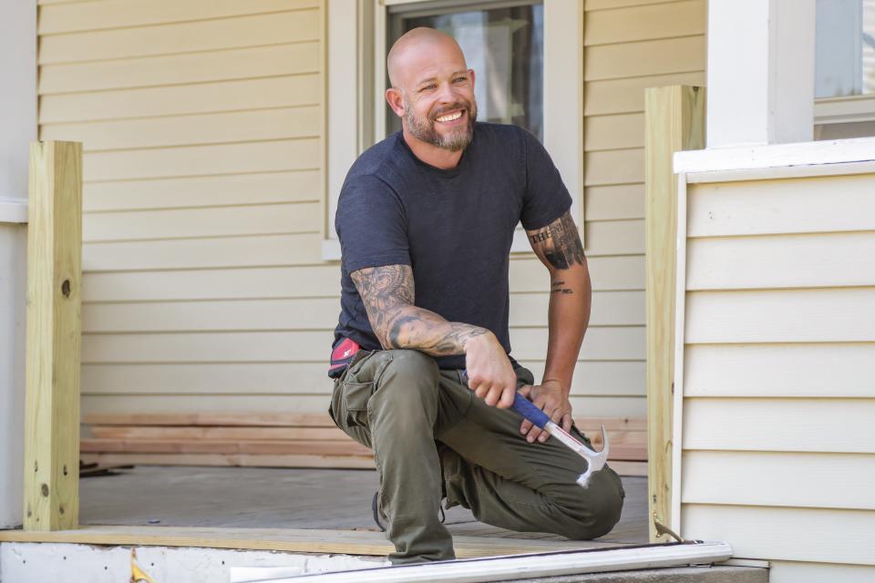 Home Inspector Joe Mazza tackles an unsupported and unsafe front porch at the Barton family's house, as seen   on HGTV's  "Home Inspector Joe." Mazza is a White Plains resident.