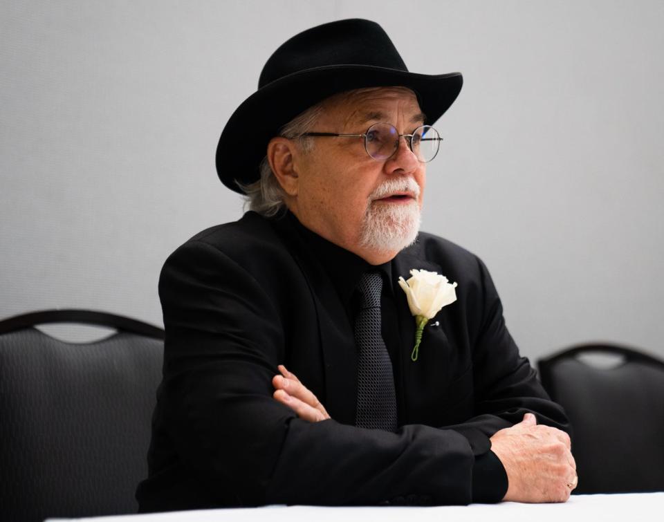 2022 inductee Gary Nicholson speaks during interviews at the 52nd Nashville Songwriters Hall of Fame Gala at Music City Center on Oct 30, 2022 in Nashville, Tenn.