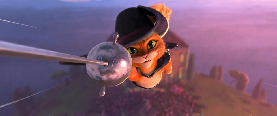 FILE - u0022Puss in Boots: The Last Wishu0022 was among 2022's top grossing films. DreamWorks' latest animated feature u0022Ruby Gillman, Teenage Krakenu0022 is in theaters Thursday.