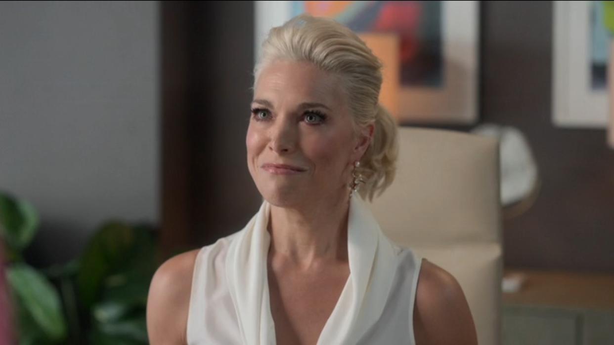  A screenshot of Hannah Waddingham smiling in the season 3 finale of Ted Lasso. 