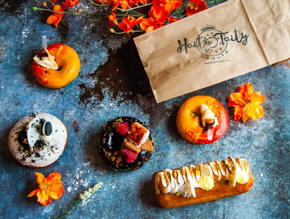 An assortment of doughnuts from Hoity Toity Donuts, in Walnut Hills.