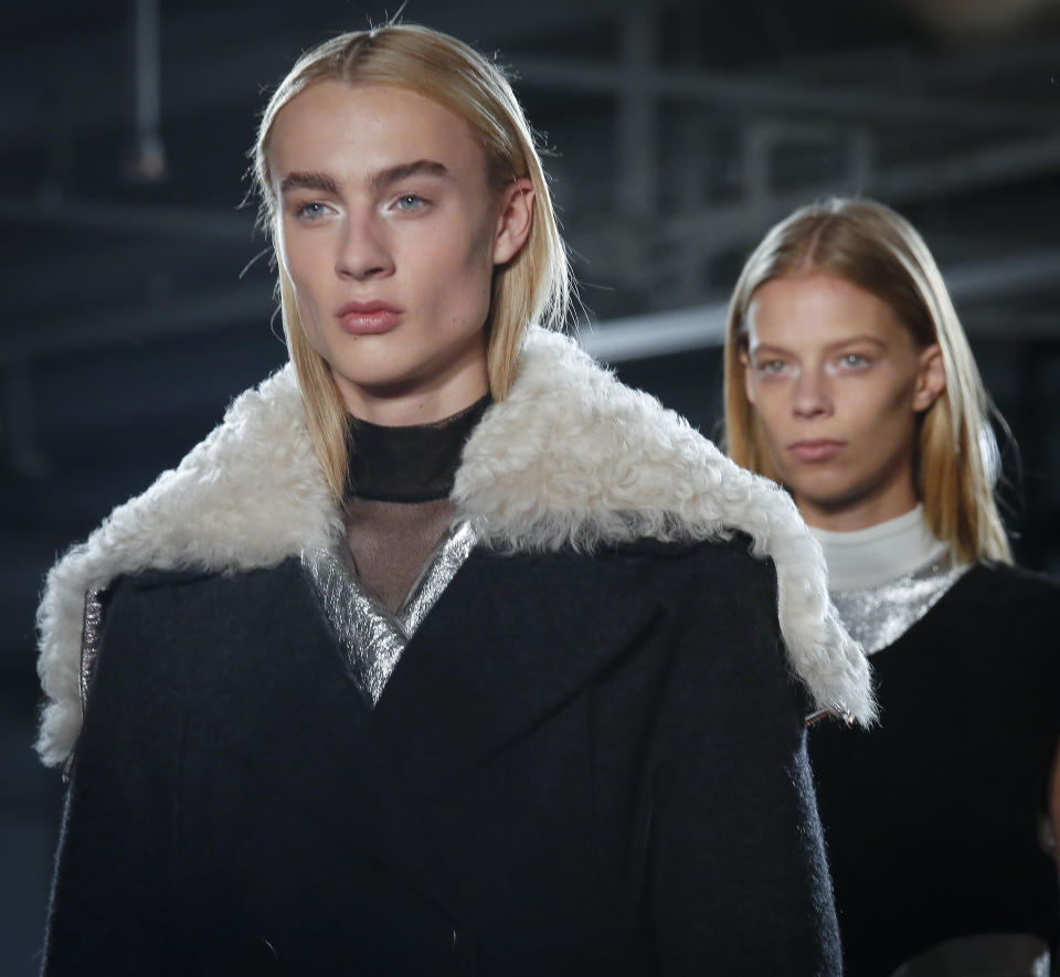 Fashion collection from Proenza Schouler is modeled during Fashion Week on, Monday, Feb. 13, 2017, in New York. (AP Photo/Bebeto Matthews)