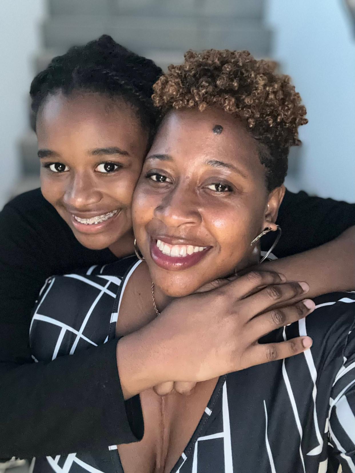 Symaria Glenn with her mother, Dhima Martin.