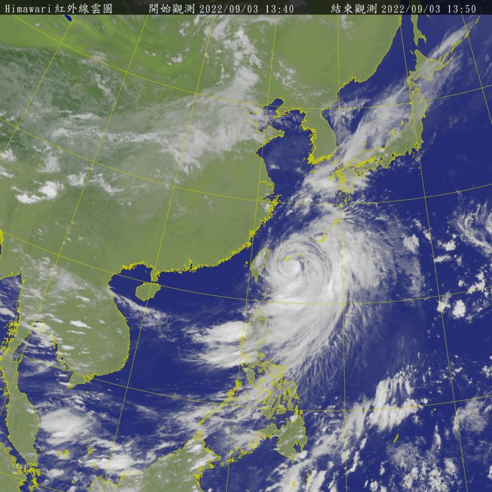 軒嵐諾颱風襲台，中央氣象局表示，北部為主要降雨區域。   圖：中央氣象局／提供
