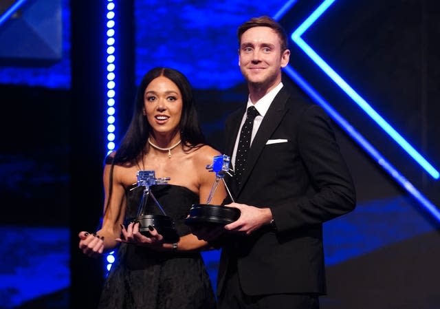 Stuart Broad (right) and Katarina Johnson-Thompson