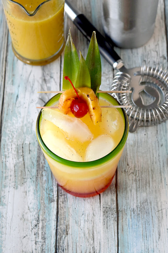 Grilled Pineapple Mai Tais