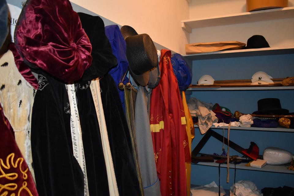 Robes hang in a closet inside the Conrad Masonic Lodge in Alliance on Thursday, May 5, 2022.