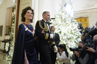 Contemporary Christian singer Amy Grant arrives to attend the Kennedy Center honorees reception at the White House in Washington, Sunday, Dec. 4, 2022. (AP Photo/Manuel Balce Ceneta)