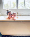 <p>"Bubble baths with my baby," the Olympic gymnast captioned <a href="https://www.instagram.com/p/CGTBPDsBmVb/" rel="nofollow noopener" target="_blank" data-ylk="slk:this sweet snap;elm:context_link;itc:0;sec:content-canvas" class="link ">this sweet snap</a> of her and her 11-month-old daughter, Drew Hazel, who she shares with husband Andrew East. "#mamasgirl," she added.</p>
