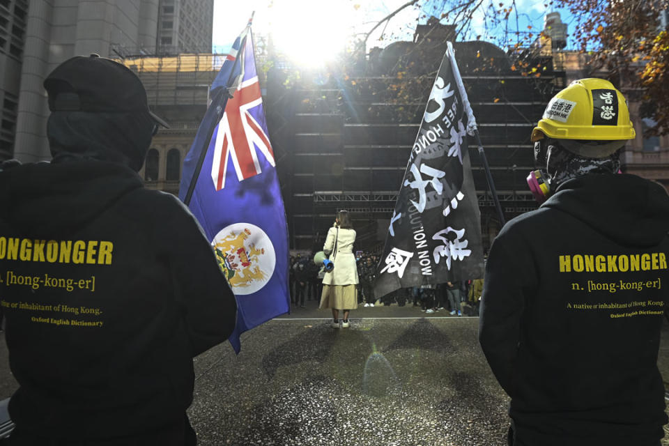 2021年6月12日，澳洲悉尼市政廳外的612紀念集會。