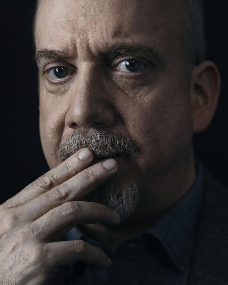 Paul Giamatti poses for a portrait in New York on Monday, Nov. 27, 2023, to promote his film "The Holdovers." (Photo by Victoria Will/Invision/AP)