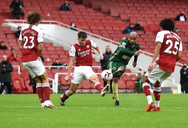 David McGoldrick's fine strike was Sheffield United's first Premier League goal of the season