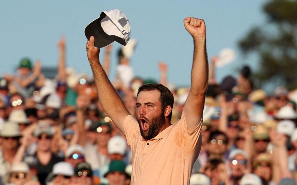 Scottie Scheffler celebrates winning the Masters - Peerless Scottie Scheffler wins the 2024 Masters to evoke Tiger Woods comparisons