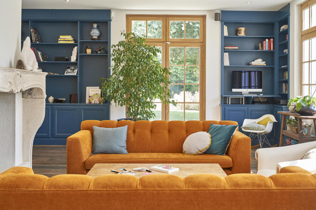  An orange couch 