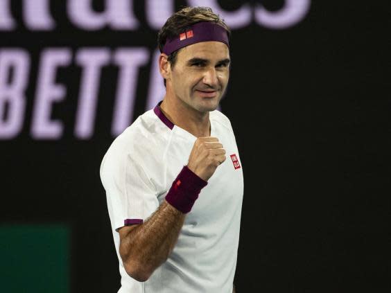 Roger Federer celebrates victory (Getty)