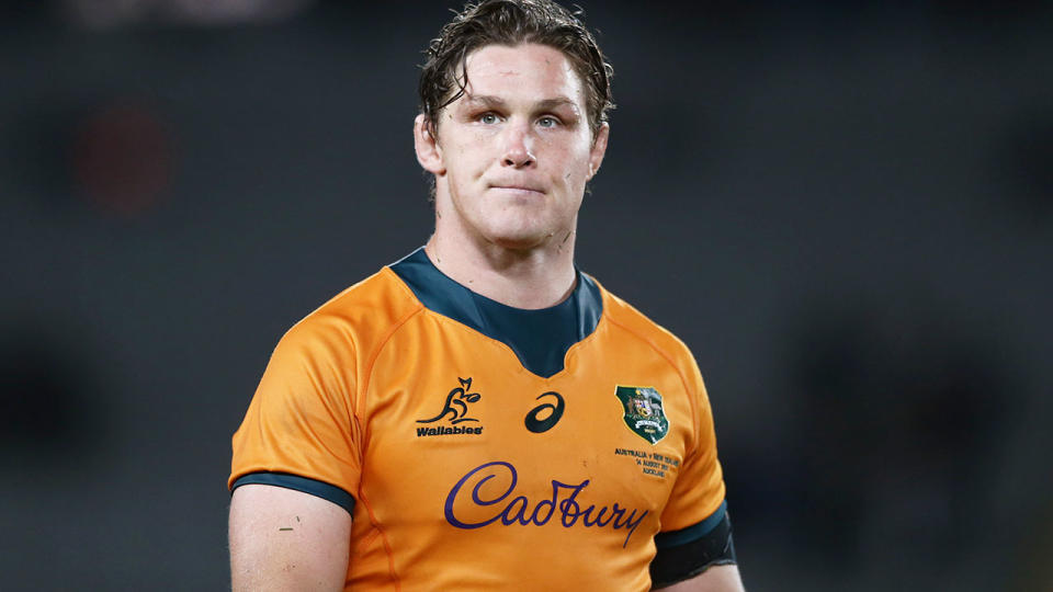 Seen here, Michael Hooper is set to surpass George Gregan's record for most Tests as Wallabies captain.