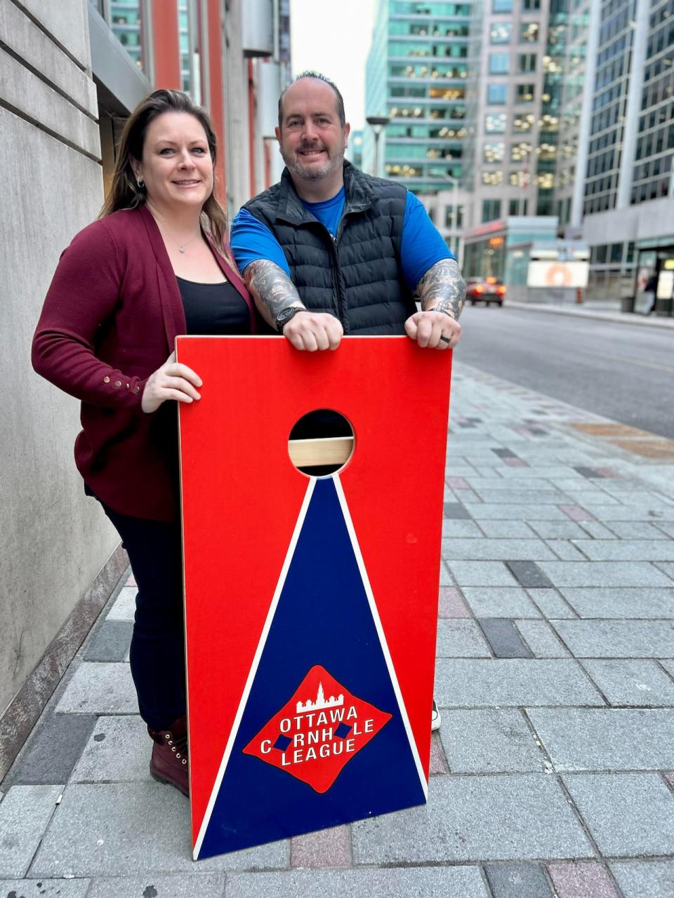 Matt and Melany Armstrong started the Ottawa Cornhole League with another friend in 2023. They now have close to 90 members.