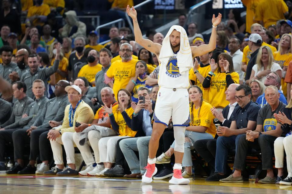 Stephen Curry was 7 for 22 overall, finishing with 16 points while the Warriors moved within a victory of another championship.
