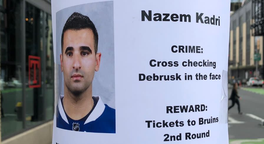 Nazem Kadri posters have been popping up in Boston. (@PierreVLeBrun/Twitter)