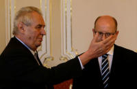 Czech Prime Minister Bohuslav Sobotka meets with President Milos Zeman at Prague Castle in Prague, Czech Republic May 4, 2017. REUTERS/David W Cerny