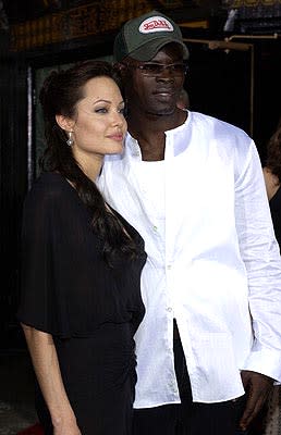 Angelina Jolie and Djimon Hounsou at the LA premiere of Paramount's Lara Croft Tomb Raider: The Cradle of Life