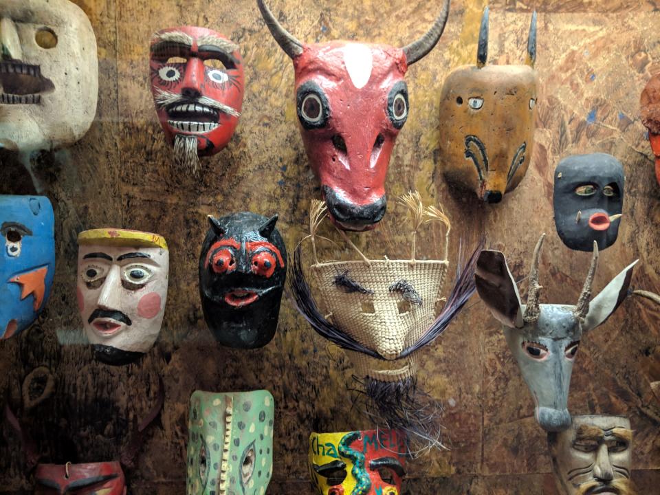 Masks at the Museum of International Folk Art in Santa Fe in 2019.