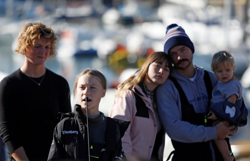 Climate change activist Greta Thunberg arrives in Lisbon