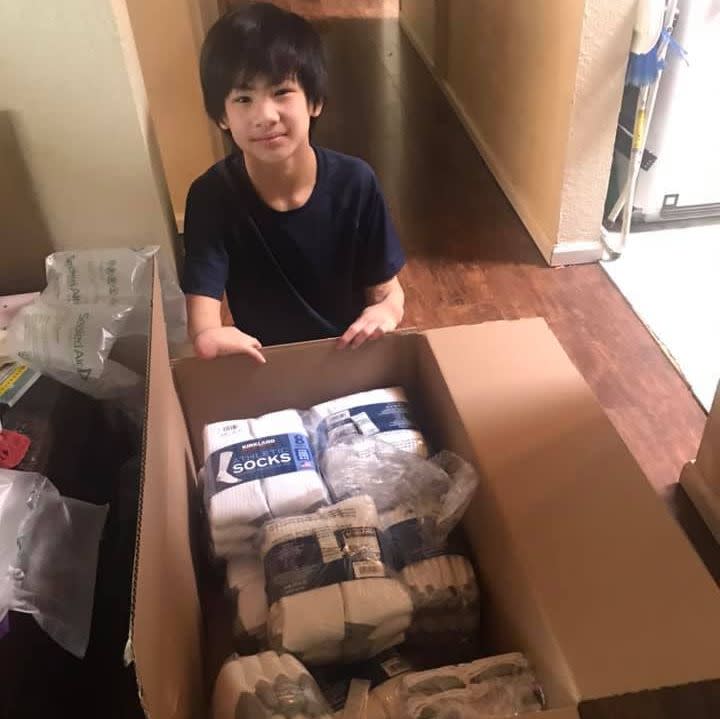 Liem Kaplan, 13, is serving his community in a big way during the coronavirus pandemic. (Photo: Courtesy of Karen Kaplan)