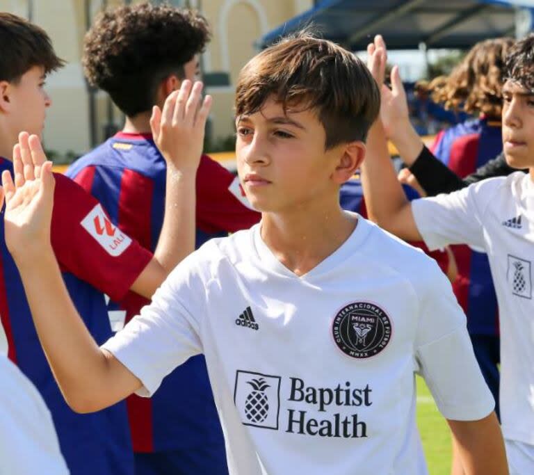 Thiago Messi con la remera del Inter Miami