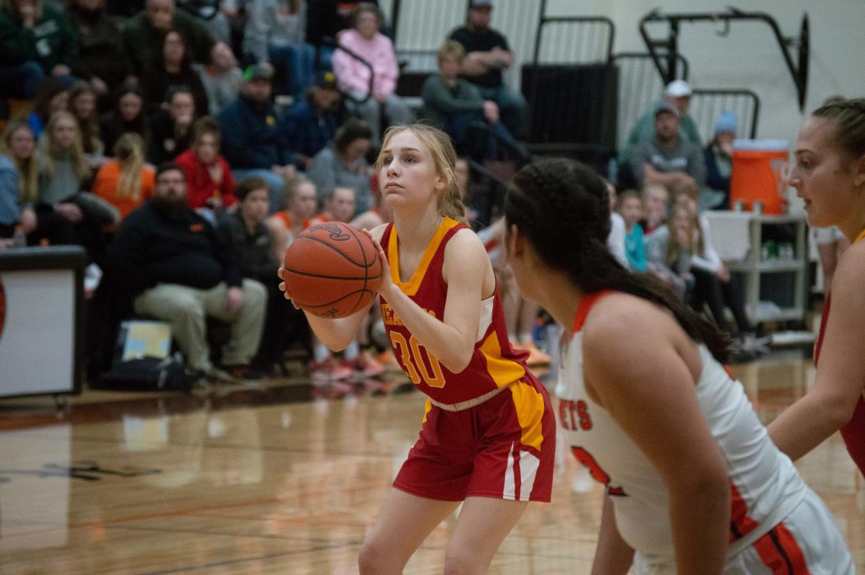 Ranger sophomore Aubree Ervans hit 3-for-5 on her free throw attempts to help the Rangers win 38-31 over Jonesville.