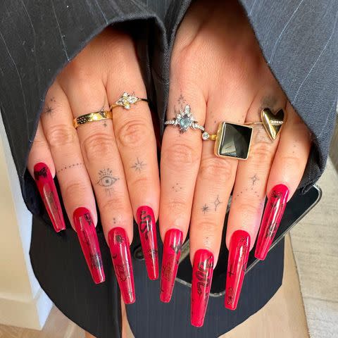 Adele Celebrated Halloween With a Bloody French Manicure and Jet Black Hair