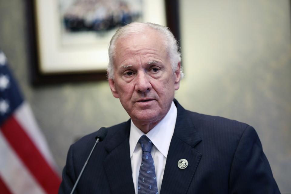 FILE - South Carolina Gov. Henry McMaster answers questions about the 2024 General Assembly's session at a news conference on Monday, May 13, 2024, in Columbia, S.C. South Carolina Gov. Henry McMaster signed into law Tuesday the bill that bans gender-affirming care for transgender minors. (AP Photo/Jeffrey Collins, file)