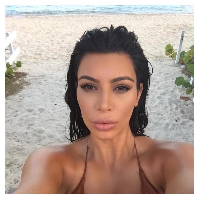 Kim Kardashian Shows Off Major Cleavage in Pregnancy Selfies