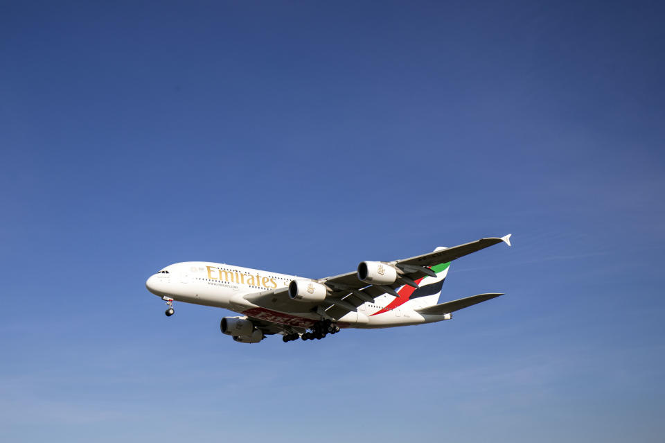 An Emirates Airbus A380 plane comes into land at Heathrow Airport from Dubai. Airbus has announced it will cease deliveries of its flagship A380 superjumbo passenger jet in 2021.