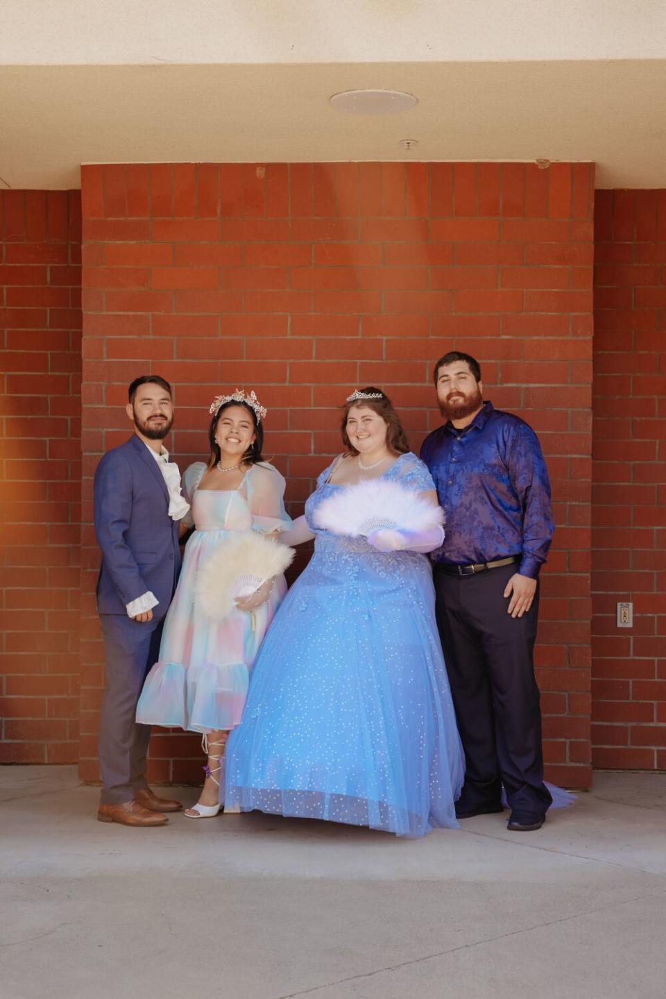 The two couples in their ball finery.