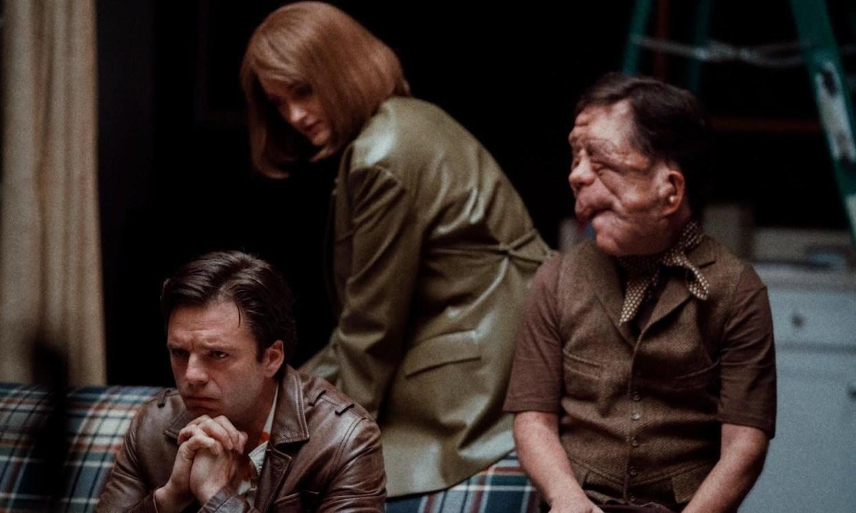 <span>Sebastian Stan, Renate Reinsve and Adam Pearson in A Different Man</span><span>Photograph: A24 Films</span>