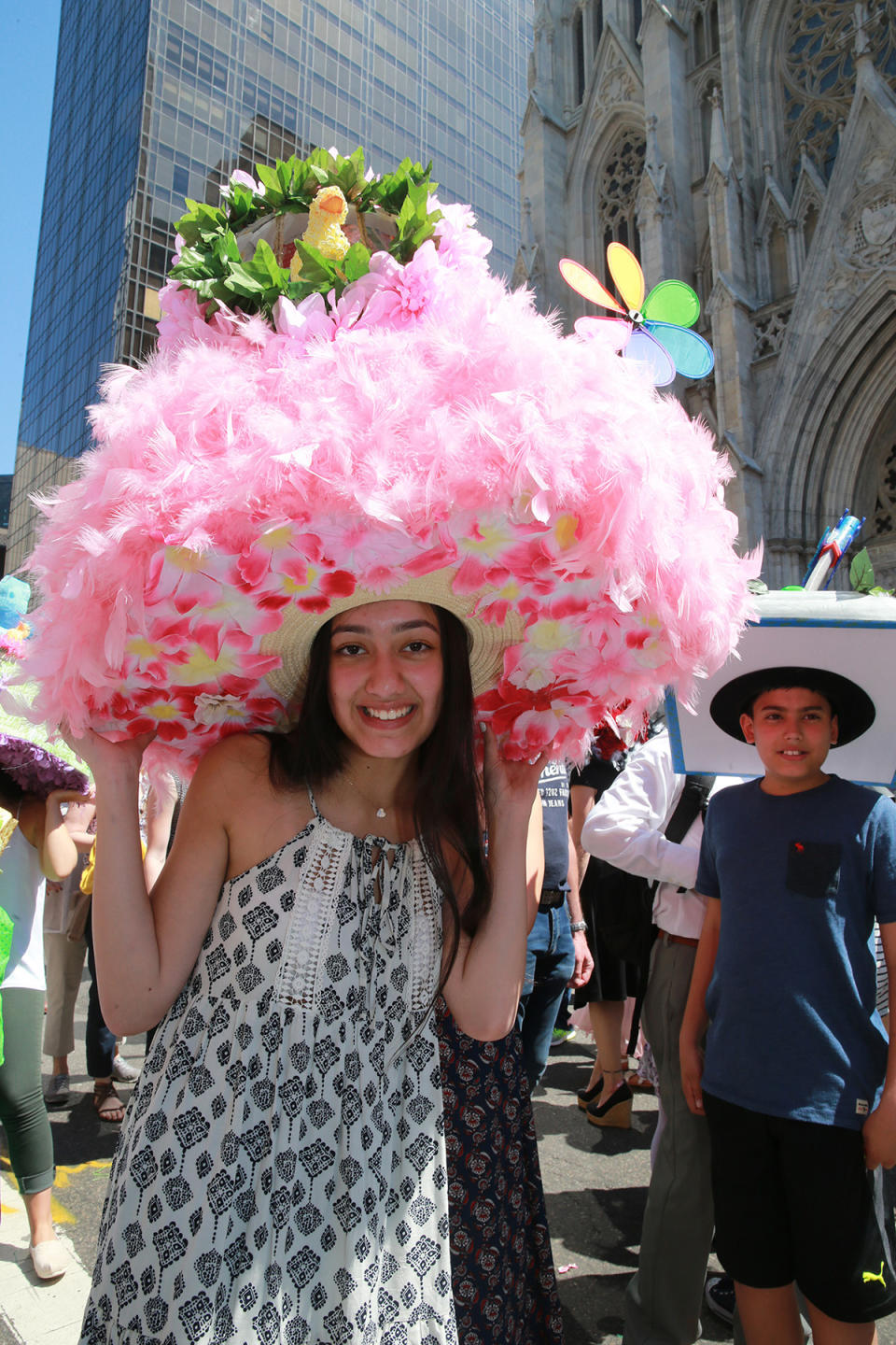 Woman dressed up at Easter Parade